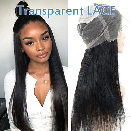 transparent lace wig frontal ear to ear straight human hair wig brazilian hair